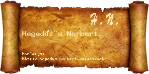 Hegedűs Norbert névjegykártya